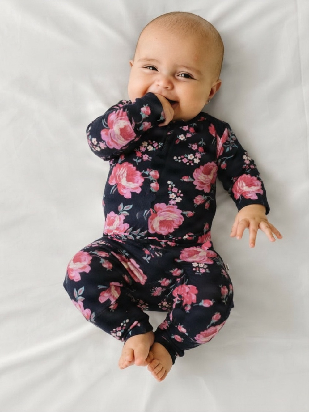 Baby Gap Navy Floral Baby Two-Piece Bodysuit & Leggings Set 0-3 months